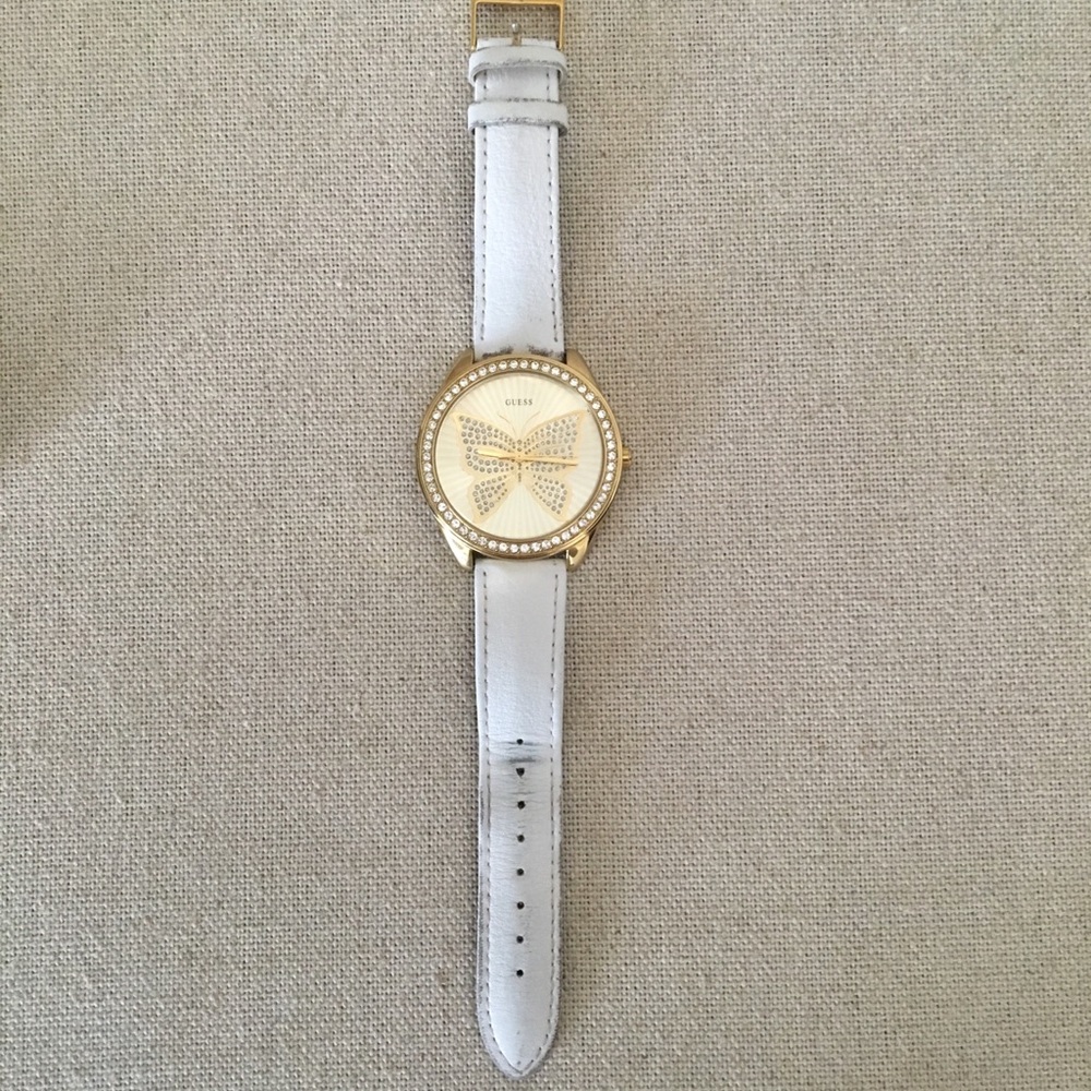 Guess Gold Butterfly Face Watch